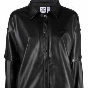 Adidas Faux Leather Oversized Jacket Size L